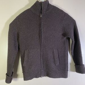 Banana Republic Men Medium Wool Cashmere 1/4 Zip Sweater  Speckle Raglan Sleeve